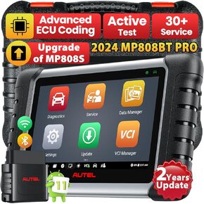 Autel MaxiPRO MP808BT PRO, 2-Year Update ($700 Worth), 2024 Advanced ECU Coding as MS906 PRO MS906BT MP900-BT, 3000+ Active Test, 30+ Service, OE Full Diagnose, New Ver. of MK900 MX900 MK808S, 11 OS