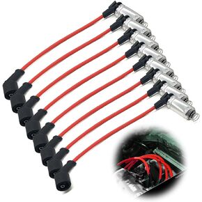 8Pcs High Performance Spark Plug Ignition Wire, 10.2mm Spiral Wound Design Compatible with 2000-2009 Chevy GMC V8 Engine, Replace# 48322R