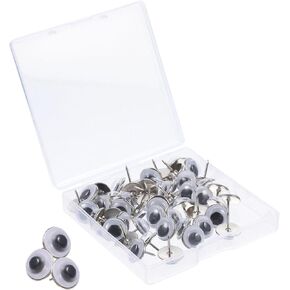 50pcs Black Wiggle Googly Eyes Thumb Tacks Creative Push Pins Tacks for Wall Corkboard Map Calendar Photo Home Office Craft Supplies