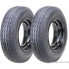2 Heavy Duty Highway Trailer Tire Wheel Assembly 8-14.5 14PR LR G w/6x14.5 Rim