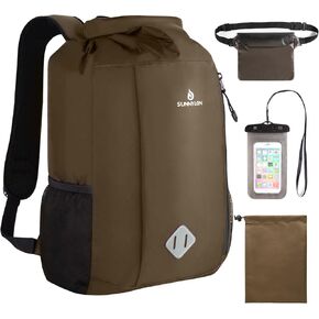 Dry Bag Backpack, 20 L Dry Bag Waterproof with Waist Pouch and Phone Case,Dry bag for kayaking,Marine dry bag for Kayaking, Beach, Rafting, Boating, Hiking, Camping and Fishing (Green)