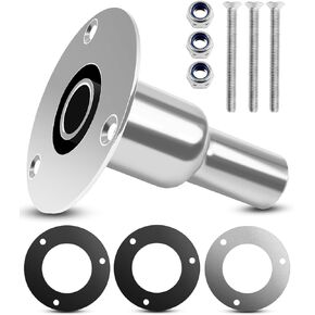Straight Thru Hull Exhaust Skin 316 Stainless Steel Fitting Wall Socket Hardware for Diesel Parking Heaters Boat Car Truck 24mm/9.44inch Tube Pipe, Marine Exhaust Port
