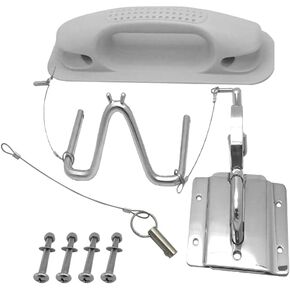 Boat 304 Stainless Steel Insta-Lock Quick Davits Replacement Set with Handle Pad