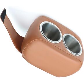 Pontoon Stainless Cup Holder,Pontoon Double Drink Holder,Portable Cup Holders for Boat,Yacht,RV,Car (Brown)