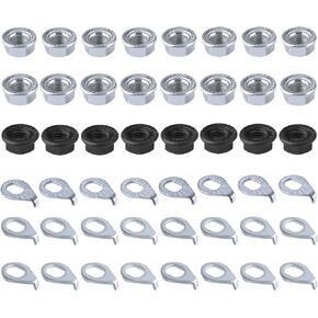 48pcs Bike Wheel Axle Nut and Bicycle Hub Safety Washer, Carbon Steel M8/M9.5/M10 Bicycle Hub Flanged Axle Nuts Bicycle Parts Accessories for Front and Rear Mountain Bike Wheel Axl