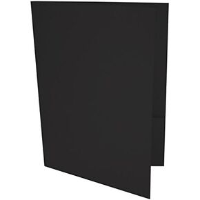 LUXPaper 9" x 12" Presentation Folders | Two Pocket | Midnight Black | 100lb. Cover | 10 Qty