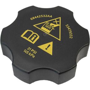 Radiator Coolant Reservoir Cap, Coolant Recovery Cap Replacement 68442532AA Fit for Chrysler for Jeep for Dodge for Ram 2013-2021 Pacifica Compass Durango Grand Cherokee Wrangler, More