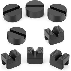 8 Pcs 2 Types Jack Stand Pads Adapter Universal Slotted Frame Rail Pinch Welds Protector Rubber Jack Pad for Jack Stand Accessories