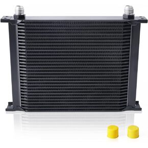 19 Row AN10-10AN Stacked Plate Oil Cooler Universal Engine Transmission Aluminium Alloy Black