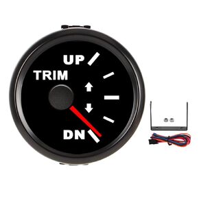 Marine Trim Gauge, 52mm 2in Boat Trim Balance Gauge Meter UP DN Marine Trim Gauge IP67 Waterproof with Red Backlight for Yacht