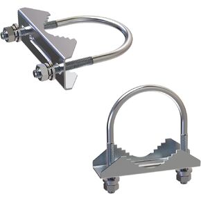 2 PCS Stainless Steel Antenna Mount Clamp U-Bolt Mounting Hardware（All nuts and gaskets are made of stainless steel）Antenna Mast Clamp V Jaw Bracket Accessories For Outside Home Antenna