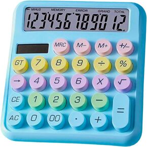 Desktop Calculator Cute Candy Color - 12 Digit Standard Basic Calculator, Cute Desk Calculator Dopamine Color Design, As a Gift for Colleagues, Kids,Classmates