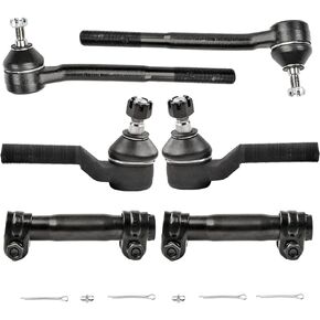 6pcs (2) ES3462+(2) ES3584+(2) ES2004 Front Inner&Outer Tie Rod Ends,Tie Rod Adjusting Sleeves fit 1998-2004 S10,1998-2004 SONOMA