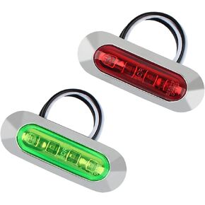 LED Boat Navigation Lights,12V Waterproof Marine Boat Lights, LED Boat Lights Used for Bow and Stern,Boat Deck Courtesy Cockpit Decoration Light, for Yacht Pontoon Kayak (1pcsRed,1pcsGreen)