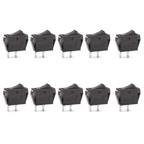 10 Pcs Environmental Protection Boat Rocker Switch AC 16A/250V 16A/125V 2 Solder Lug SPST On/Off 2 Pin Mini Boat Rocker Switch for Electrical Products