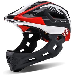 EASTINEAR Kids Bike Helmet Full Face Adjustable Children Bicycle Helmets with LED Light Cycling Helmet for Boys and Girls Ages 3-8