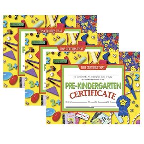 Hayes Publishing Pre-Kindergarten Certificate, 8.5-inch x 11-inch, 30 Per Pack, 3 Packs (H-VA600-3)