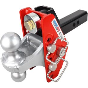 Shocker Impact Cushion Hitch Combo Ball Mount 4" Rise to 4" Drop, Fits 2-1/2" Hitch Black Combo 2" & 2-5/16" Balls