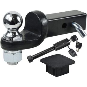 TOPTOW Trailer Hitch Tow Ball Mount Heavy Duty Kit, 1-1/2" Drop, 2" Ball, 10,000 lbs Capacity Class IV, 2" Solid Shank, Fits for 2-in Receiver, 5/8-in Hitch Lock, Hitch Pin adn 2" Hitch Cover Included