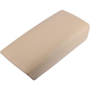 X AUTOHAUX Car Center Console Lid Armrest Seat Box Cover Protector for Honda Accord 7th 2003-2007 Armrest Cover Pad Faux Leather Beige