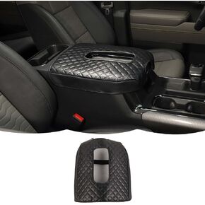 Armrest Box Pad Cover Leather Center Console Cover Compatible with Chevrolet Silverado/GMC Sierra 2019-2023,for Chevrolet Tahoe 2021-2023,for Chevy Suburban 2020-2023,for GMC YUKON 2021-2023,Black