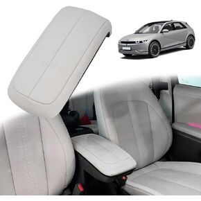 BestEvMod for Ioniq5 Center Console Armrest Pad Cover Morse Code Design Extra Soft Microfiber Leather Waterproof Protector Seat Armrest Cover Compatible with Ioniq 5 2021-2023 Accessories (Black)
