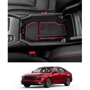 2023 2024 Accord/Accord Hybrid Center Console Organizer for Honda Accord (LX/EX/EX-L/Sport/Sport-L/Touring) Armrest Storage Box, 2023 Accord Organizer 2024 Accord Accessories (Black Mats)