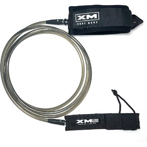 Knee/Calf Surfboard Leash 8ft-10ft, COMP Cord Thickness (.220 in.), Choose Length and Color, Key Pocket, Unbreakable Swivels, Detachable Railsaver, Made in USA