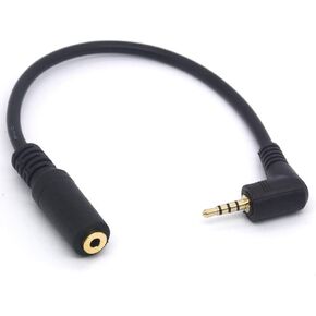 90 Deg Angle 2.5mm Male to Female Cable Headphone Audio Converter 4 Poles Stereo Adapter