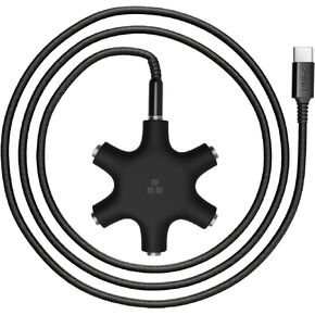 Thore (Apple MFi Certified) iPhone Headphone Splitter (5-Way) Multi-Port 3.5mm Jack Audio Adapter with Aux Lightning Connector (for iPhone 8/X/XR/XS/11/12/13/14/Pro Max)