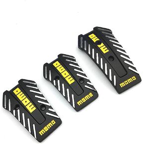 3 PCS Aluminum Car Pedal Covers, Non-Slip Foot Pedals Pads Kit, Sports Clutch Foot Pedals, Manual Transmission Brake Pad Cover, Universal for Car, SUV, ATV Replacement (Black)