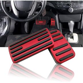 Anti-Slip Performance Foot Pedal Pads kit Compatible with Honda Accord Odyssey Civic CRV Crosstour Stream,Auto No Drilling Aluminum Brake and Gas Accelerator Pedal Covers (Model A-Silver)