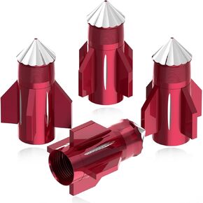 Car Tire Valve Stem Caps: Tire Valve Caps Dustproof Tire Cap Cover Accessories Universal for Cars, SUVs, Bike, Trucks and Motorcycles - Red