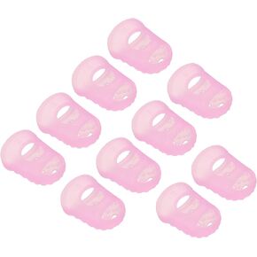 PATIKIL Finger Tips Anti Slip Fingertip Protector, 20 Pack 28mm Silicone Finger Guard for Paper Sorting Sewing Guitar Playing, Pink M Size