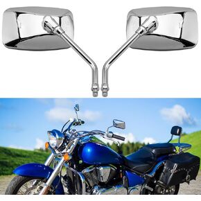 10MM Black Motorcycle Rectangle Handlebar Rearview Side Mirrors for Honda Sports Bike Suzuki Cruiser Scooter Aprilia Street Bike