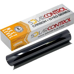 شريط أمامي لفيلم تظليل نافذة السيارة من SOLARCONTROL مقاس 30.48 سم × 100 قدم، بكرة ظل مصبوغة تناسب الخصوصية والأشعة فوق البنفسجية ومقاومة للخدش (5% ظل داكن)