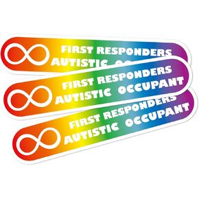 Autistic Occupant Car Stickers, 3 Pcs Autism Awareness Safety Decal for Emergency Responders Special Needs Sign Warning, 5x1 inches Weather Resistant Vinyl Small Bumper Stickers (Black)