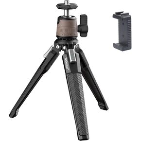 حامل ثلاثي صغير لسطح المكتب DT3، حامل ثلاثي معدني صغير على سطح الطاولة مع رأس كروي صغير بانورامي قابل للفصل 360 درجة وحامل مشبك تثبيت للهاتف لكاميرا iPhone وإضاءة حلقة لجهاز العرض، أقصى حمولة 3 كجم in Kuwait