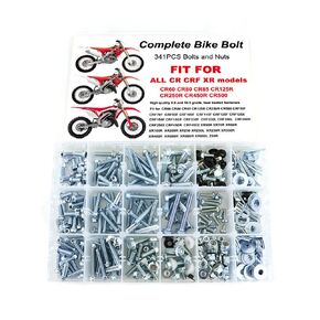 Xitomer 341 PCS Plastics Engine Body Frame Exhaust Bolts Kit Fit for CRF50F CRF70F CRF80F CRF100F CRF110F CRF125F X CRF150F CRF150R CRF230L F CRF250L R CRF250X CRF450R X, Bolts Kit