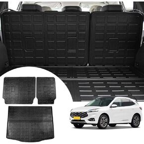 Rongtaod Fit 2020-2024 Ford Escape Cargo Mat Trunk Mat Cargo Liner TPE All Weather Back Seat Cover Protector 2023 Escape Accessories (Backrest Mats+Trunk Mat)