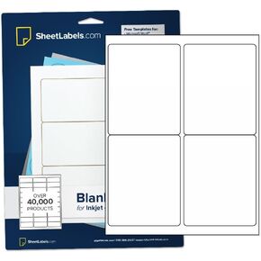 4" x 5" Labels for Shipping/Mailing from SheetLabels.com, Laser or Inkjet Printable, 100 Labels - 25 Sheets