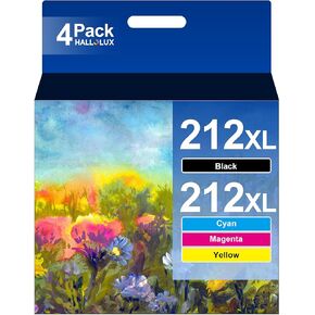 Remanufactured 212XL Ink Cartridge for Epson 212 212XL Ink Cartridges for Epson Printer XP-4100 XP-4105 Ink Cartridges WF-2850 WF-2830 Ink Cartridges (1 Black 1 Cyan 1 Magenta 1 Yellow, 4-Pack)