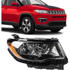 for Jeep Compass Headlight Assembly Replacement 2017 2018 2019 2020 2021 Halogen Headlamps Left Driver Side 55112707AE CH2502295 DOT Certification LH
