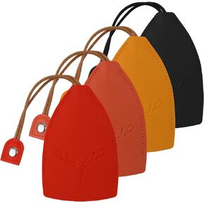 4pcs Pull Out Key Case, PU Leather Key Pouch Cute Key Fob Case Creative Car Key Case Cover 4 Colors Pullout Key Holder Key Bag Portable Large Capacity Key Sleeve for Car Keys