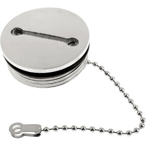 1Pack Cabin Hardware Deck Fill Cap 316 Stainless Steel Boat Accessories Boat Parts Deck Fill Replacement Cap Silver (Size: with 1.5" hose)