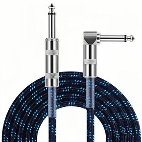 Gi-T 【10FT】 6.35 TS 1/4 Instrument Cable - Amp Cord for Bass & Electric Guitar 1/4 Inch Instrument Cable Compatible for Electric Guitar, Amplifiers, Mixers. (10Ft(3M), Blue)