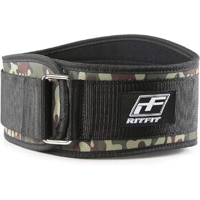 RitFit Weight Lifting Belt - Great for Squats, Lunges, Deadlift, Thrusters - Men and Women - 6 Inch Black (Camouflage, M(30-36'')) in Kuwait