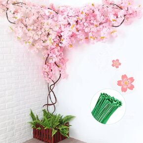 MYOYAY Artificial Cherry Blossom Tree 9.8 FT Tall Champagne Cherry Blossom Vines Tree Arch Pink Fake Sakura Flower Rattans Trees for Office Bedroom Party DIY Decor Wedding Indoor and Outdoor