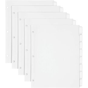 Oxford Customizable Binder Dividers, 8-Tab, Self-Stick Printable Tab Labels, Letter Size, 5 Sets (11315EE)