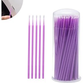 100 PCS Car Paint Chip Repair Brush, PE Cotton Flocked Fine Hair Environmentally Friendly Disposable Micro-Application Brush, Multi-Functional Practical Accessory, for Most Models (Purple)